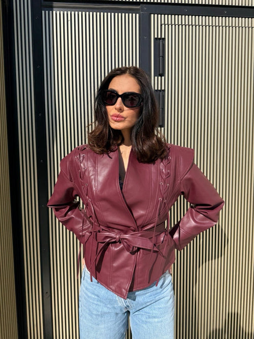 Burgundy Sculpt Jacket