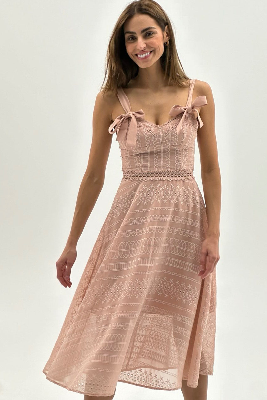 Retro Rose Lace Dress