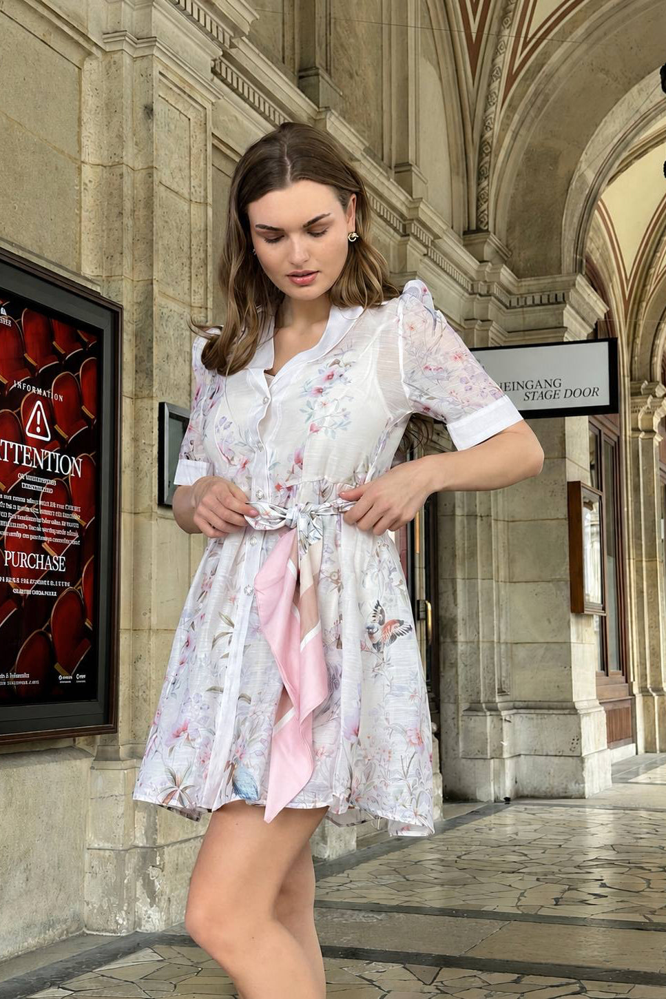 Floral Shirt Dress – Powder Bloom