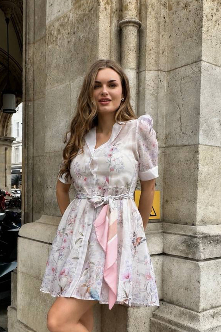 Floral Shirt Dress – Powder Bloom