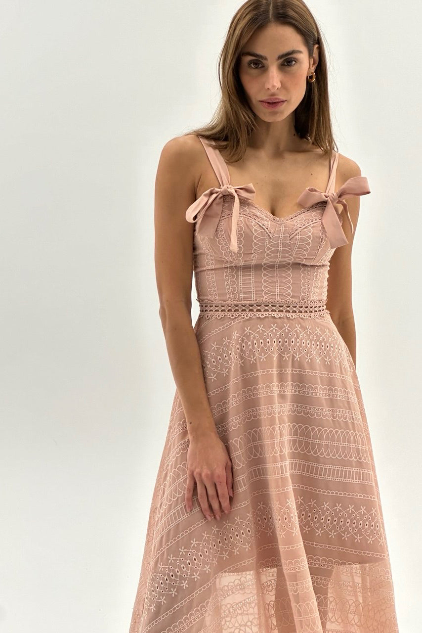 Retro Rose Lace Dress