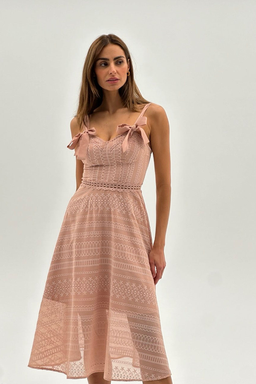 Retro Rose Lace Dress