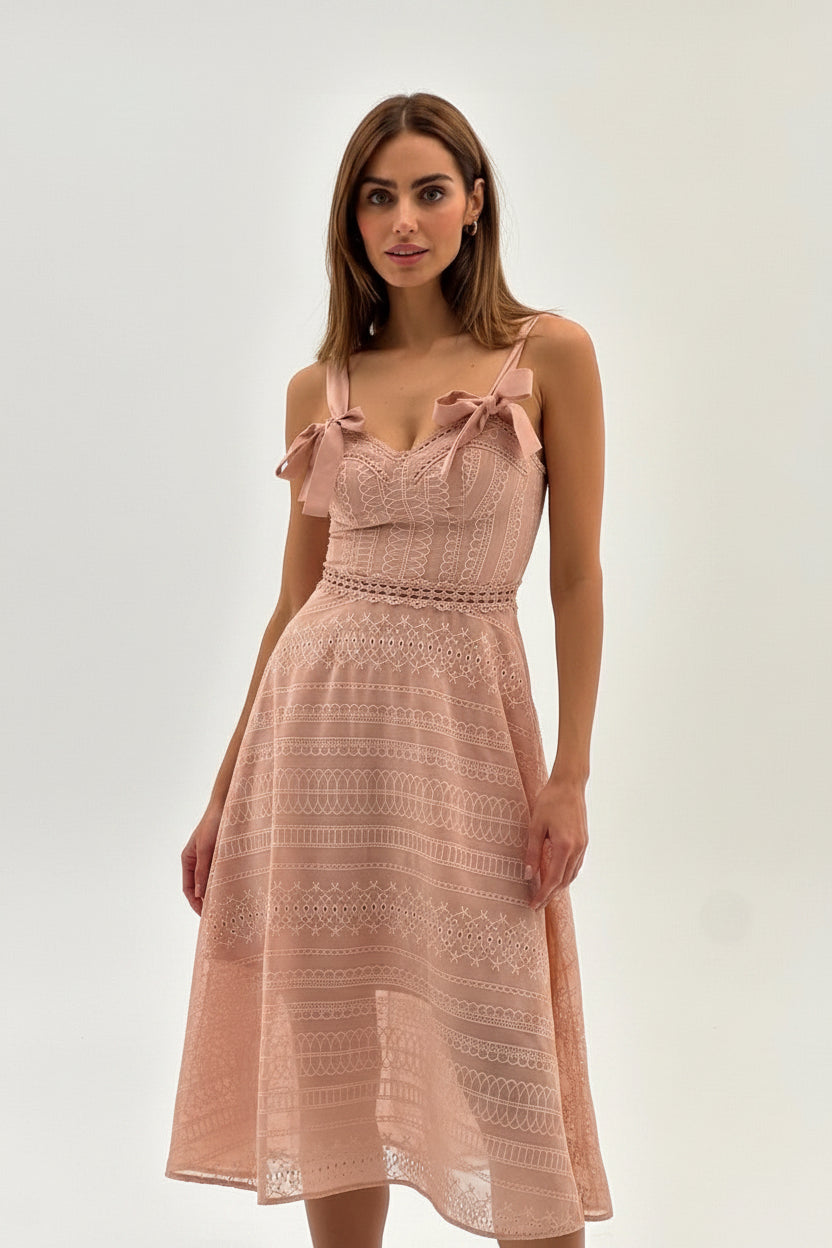 Retro Rose Lace Dress
