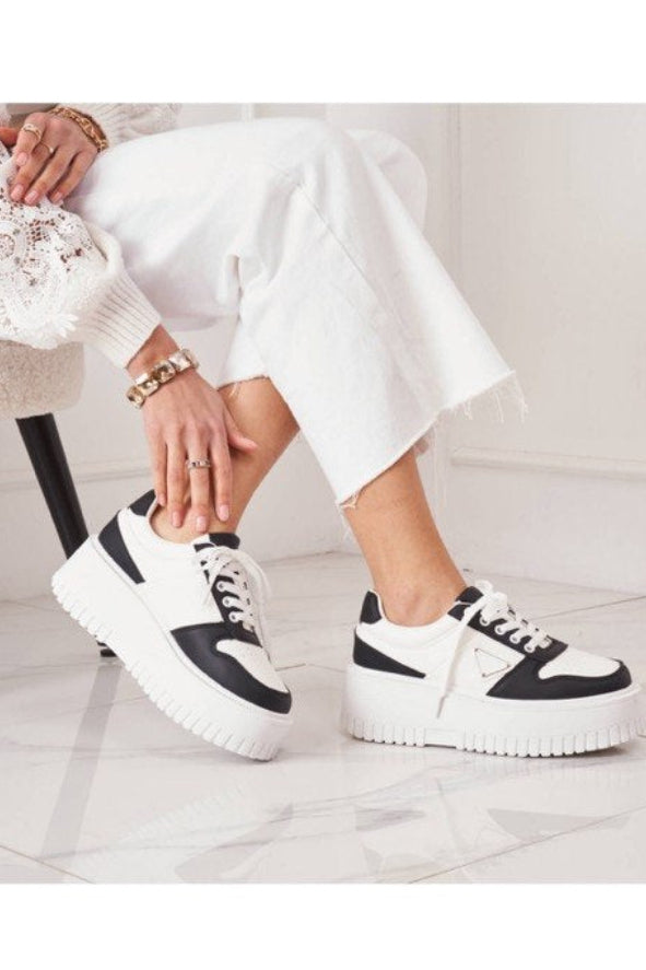 Chunky Plateau Sneaker – Beige/Bordeaux