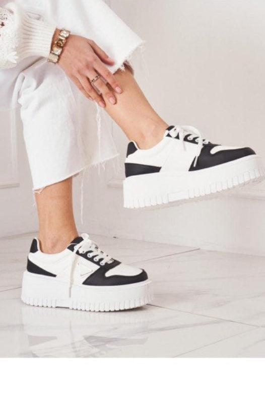 Chunky Plateau Sneaker – Beige/Bordeaux
