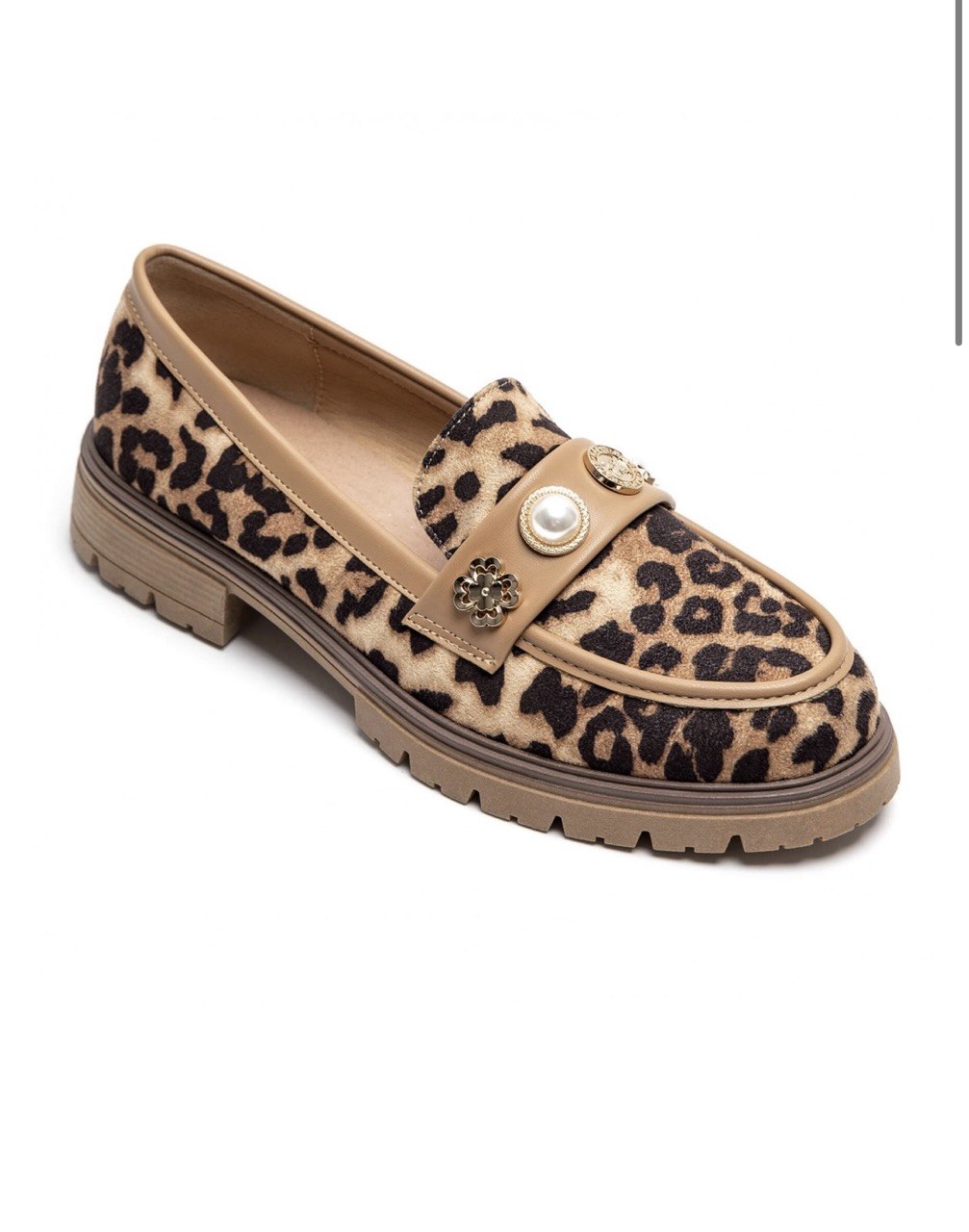 Leopard Loafer mit Schmuckdetails – Wild Elegance