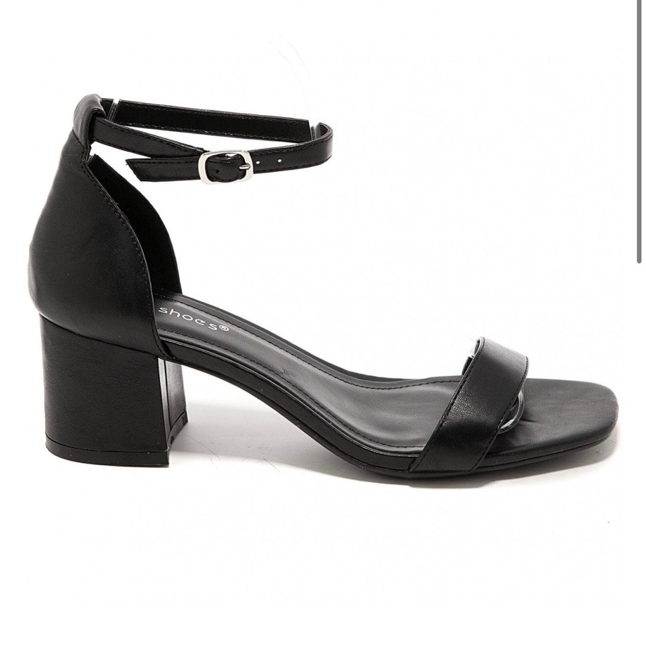 Schwarze Sandalen mit Blockabsatz – Timeless Leather Look