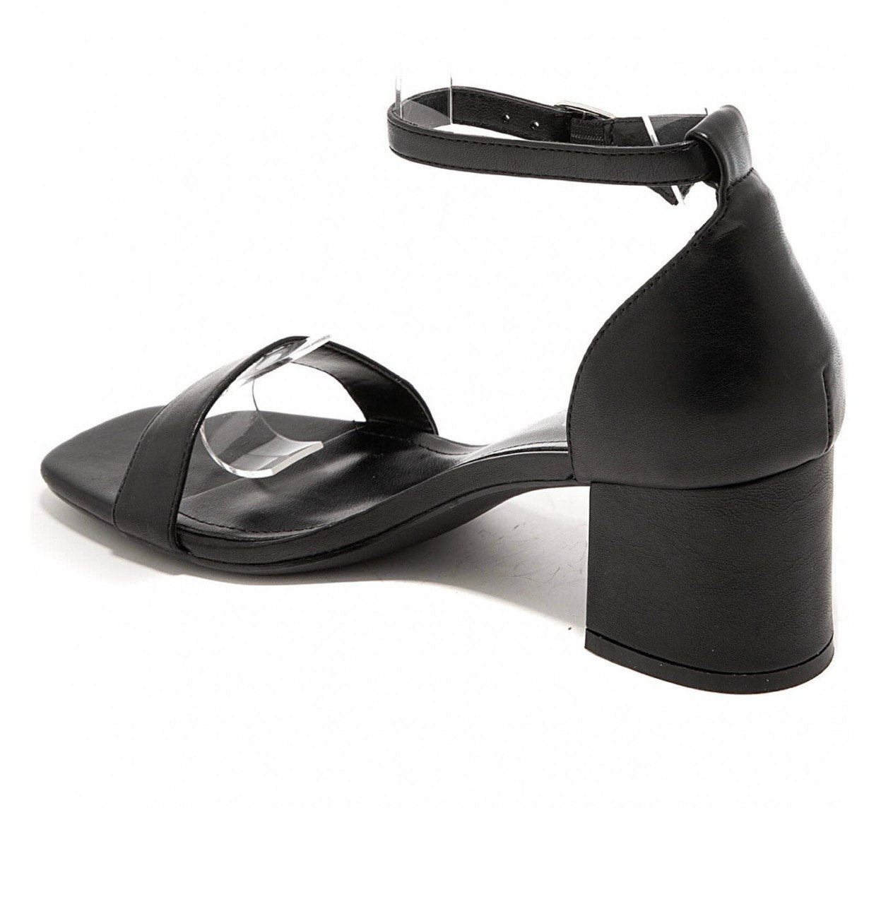 Schwarze Sandalen mit Blockabsatz – Timeless Leather Look