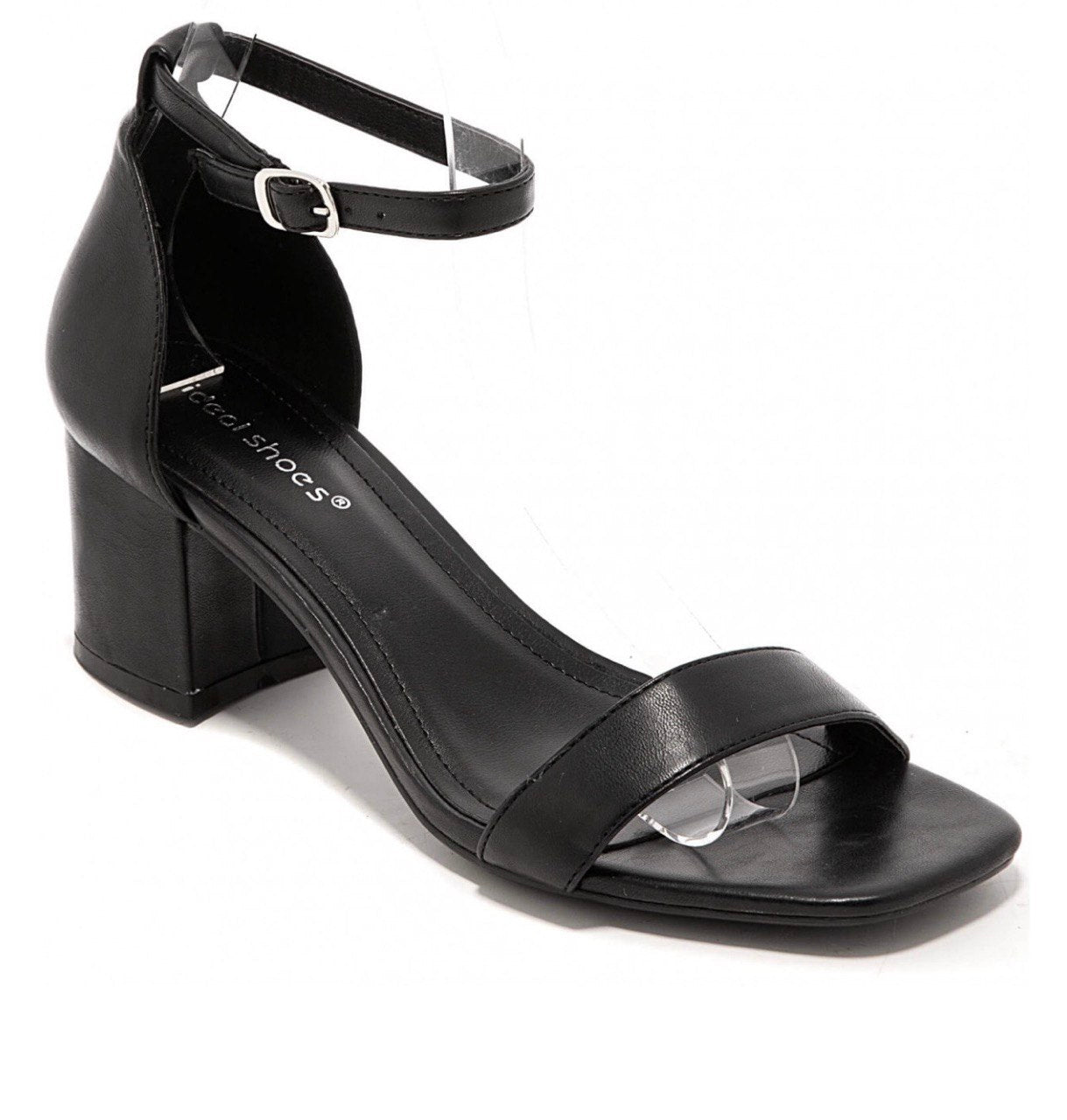 Schwarze Sandalen mit Blockabsatz – Timeless Leather Look