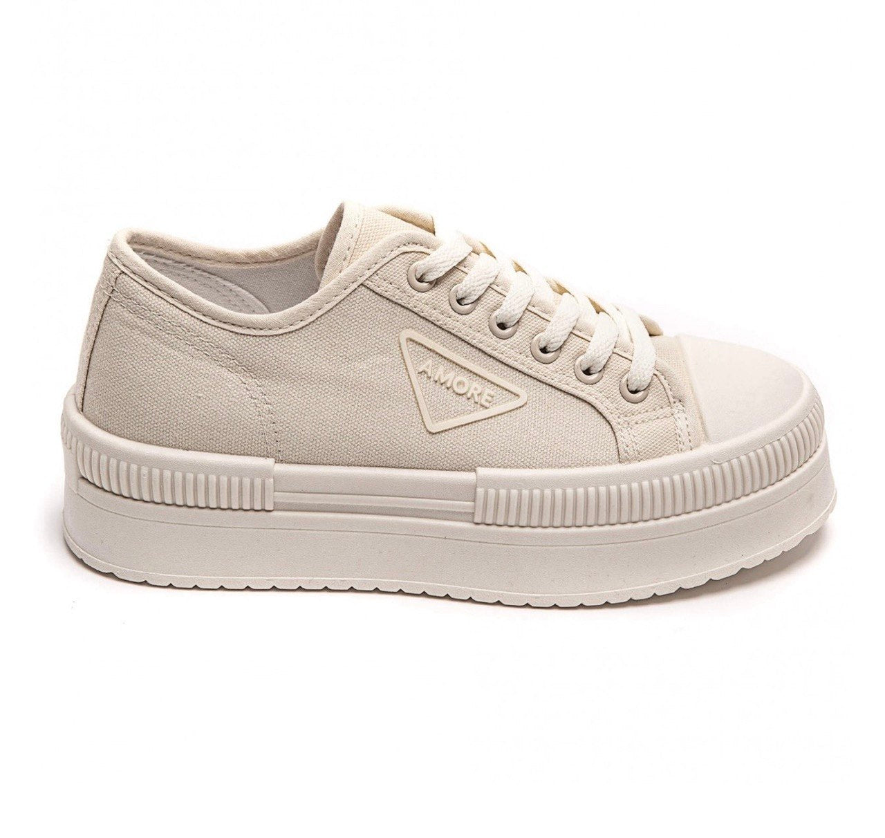 Beige Plateau-Sneaker – Soft Minimal