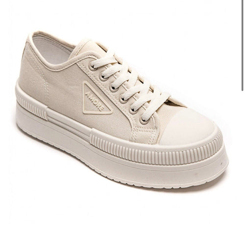 Beige Plateau-Sneaker – Soft Minimal