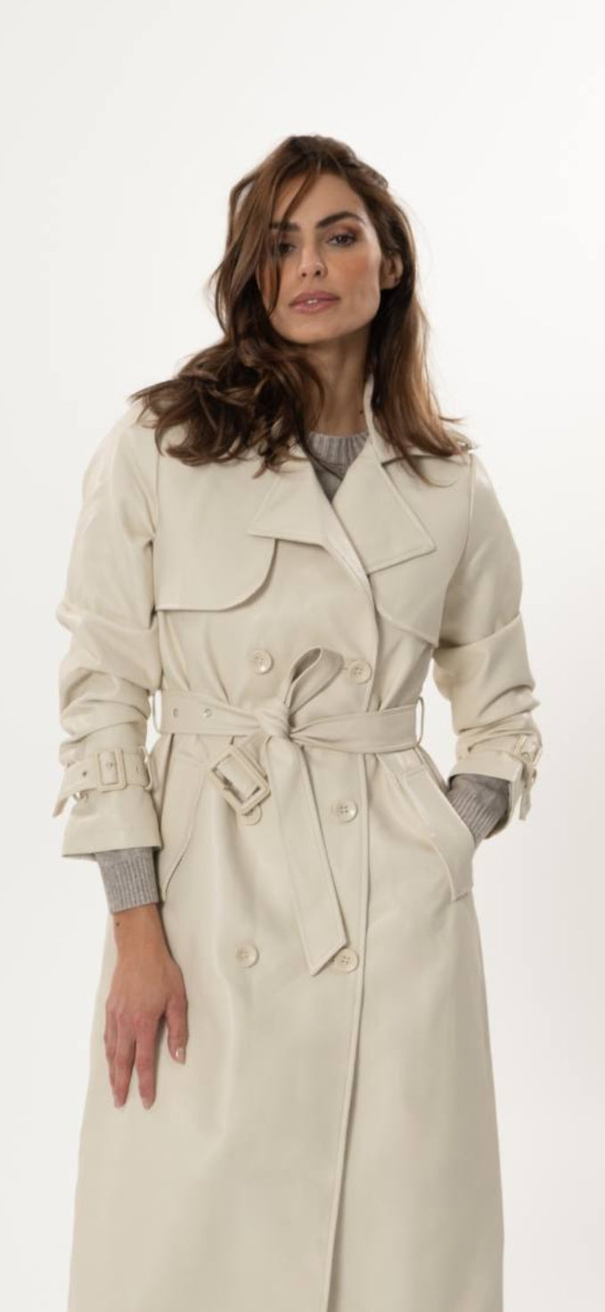 Trenchcoat aus mattem Kunstleder