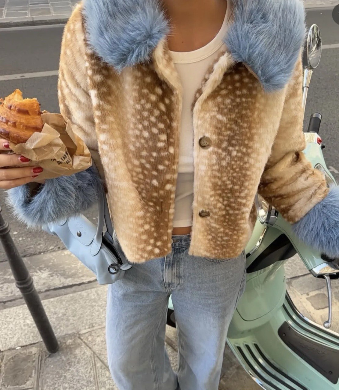 Bambi Blue Faux-Fur Jacke