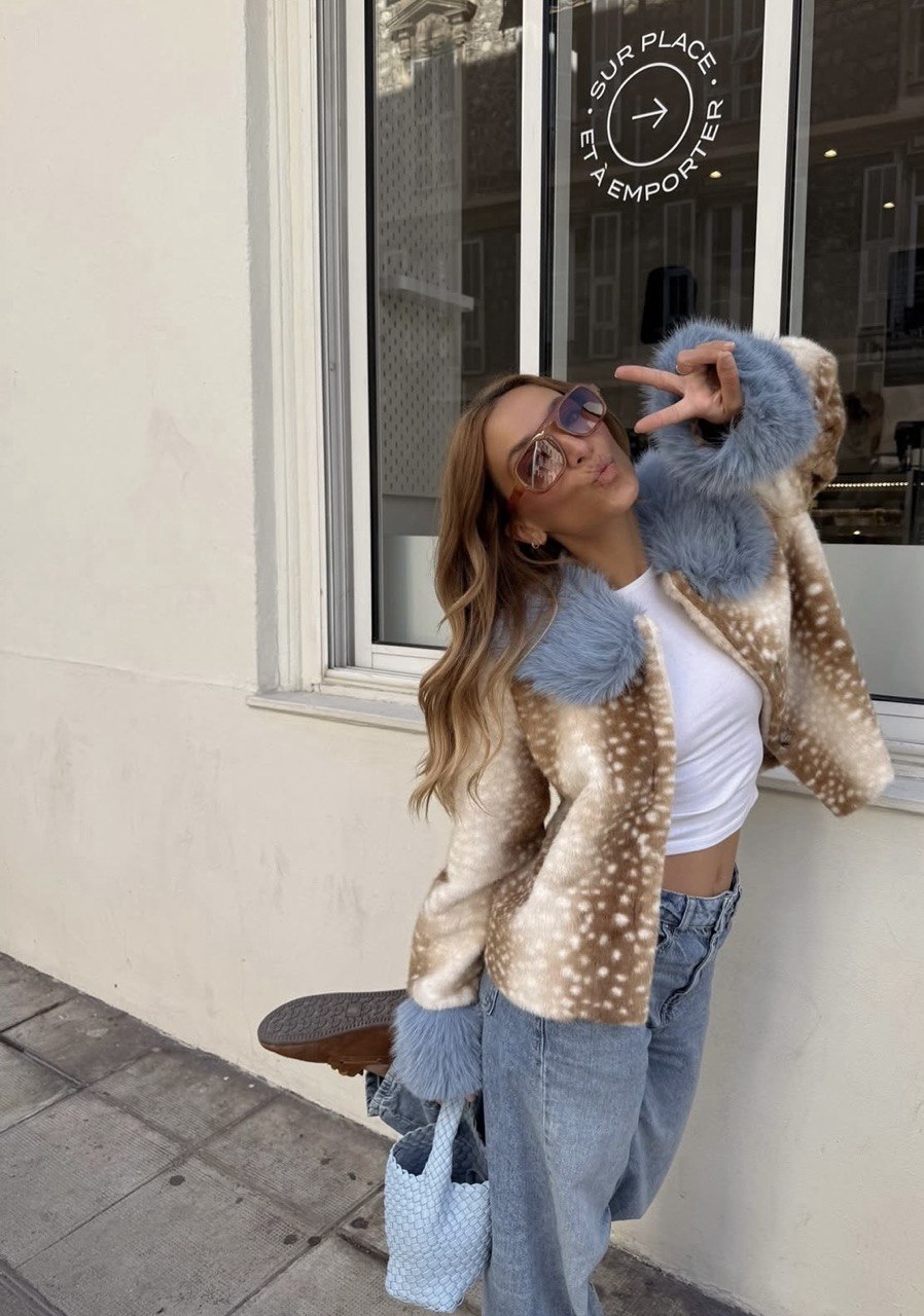 Bambi Blue Faux-Fur Jacke