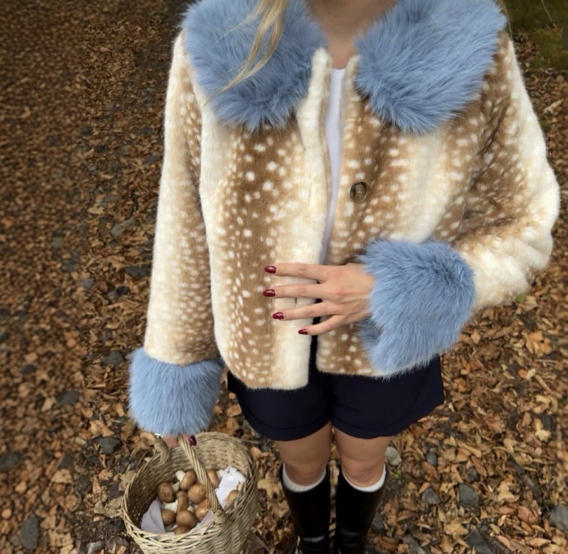 Bambi Blue Faux-Fur Jacke
