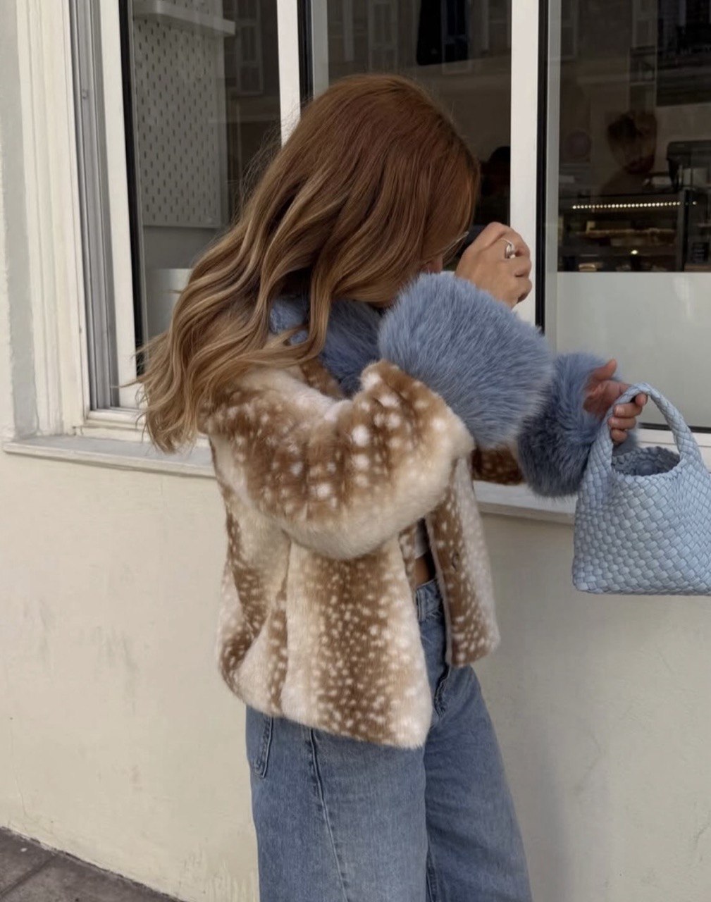 Bambi Blue Faux-Fur Jacke